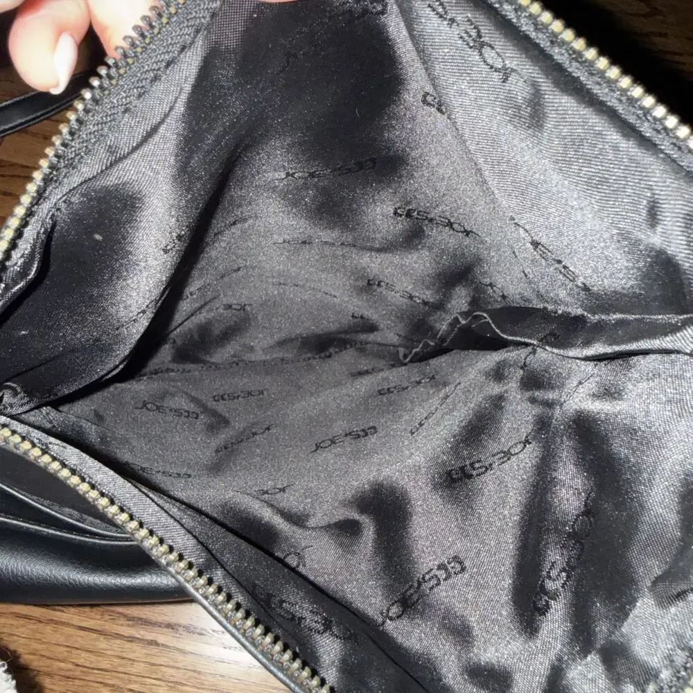 Joe’s Jeans Josie Crossbody Shoulder Bag Purse Black Vegan Small Asymmetric new